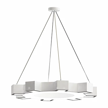 Modern Metallic Gear Pendant Light 3D model image 1 