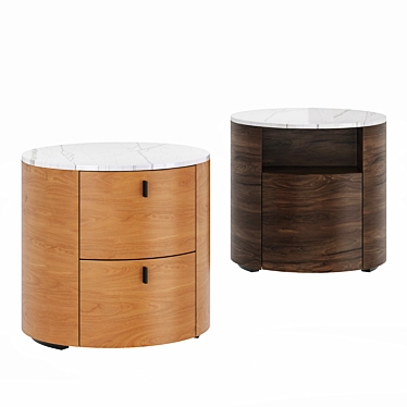 Contemporary Wood Bedside Table Onda 3D model image 1 