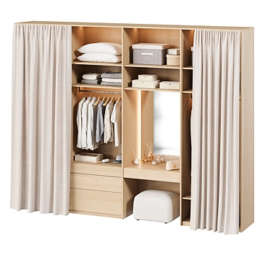 Modern Wardrobe Organizer Kit 3D model image 1 