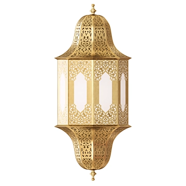 Moroccan Brass Wall Light Shade 3D model image 1 