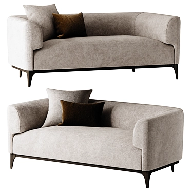 Elegant Comfort Three-Seater Sofa 3D model image 1 