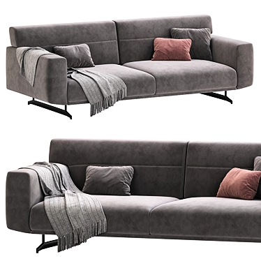 Raven Gray Sofa Mechanism 3-Seater 3D model image 1 