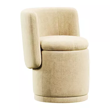 Elegant Swivel Barrel Chair Upholstered 3D model image 1 