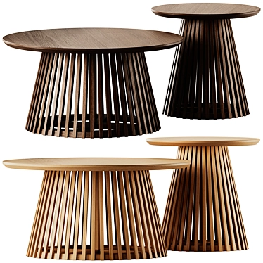 Sleek Round Jeanette Coffee Tables 3D model image 1 