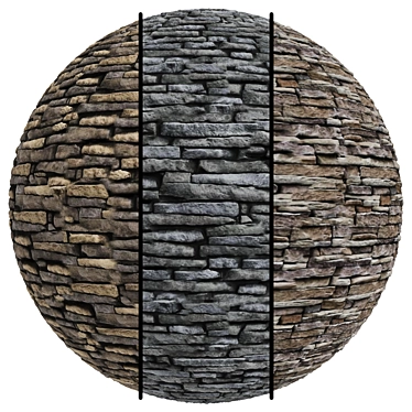 Stone Facade Coverings Texture Set 3D model image 1 