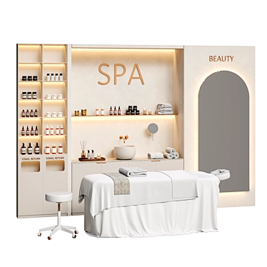 Spa with massage table and accessories P01