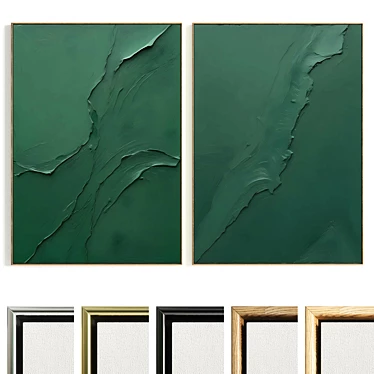 Plaster Double Frame with HQ Textures 3D model image 1 