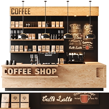 Detailed Coffee Shop Model 3D model image 1 