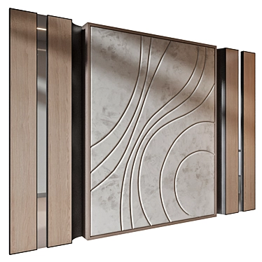 Wood Fabric Wall Panels Set 3D model image 1 