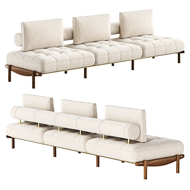 Mid-Century Inspired GANDY Sofa 3D model image 1 