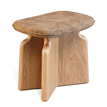 Podi Stool: Elegant Walnut Design 3D model image 1 