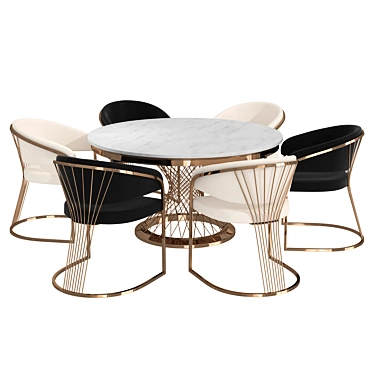 Modern Sanders Dining Set 3D model image 1 