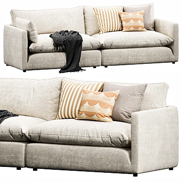 Relax in Style with Unwind Sofa 3D model image 1 