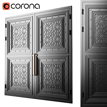 Corona Render Gate 023 Black 3D model image 1 