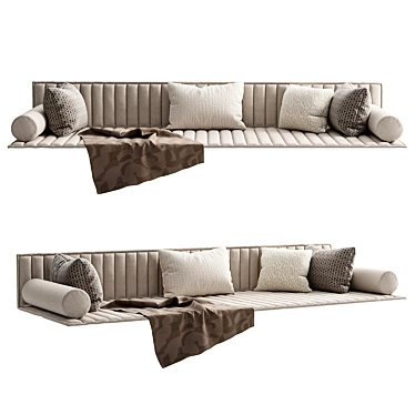 Cozy Window Seat Cushion Set 3D model image 1 