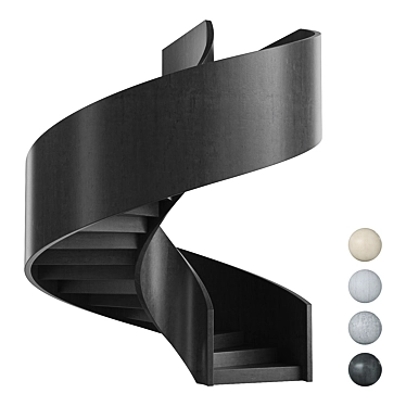 Sleek Spiral Staircase Model 3D model image 1 