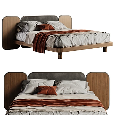 Stylish MOOZA Monarch Bed 3D model image 1 