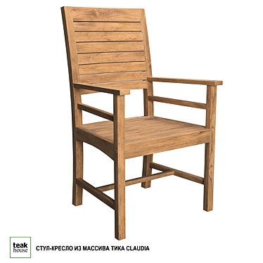  Teak Wood Armchair Claudia 3D model image 1 