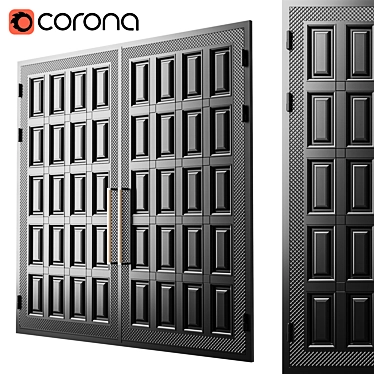 Modern Black Gate 3D Model 3D model image 1 