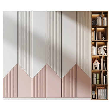 Modern Bookshelf Composition 2015 3D model image 1 