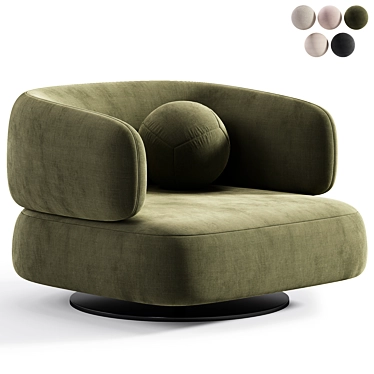 Swivel Zeppelin Armchair: Modern Elegance 3D model image 1 