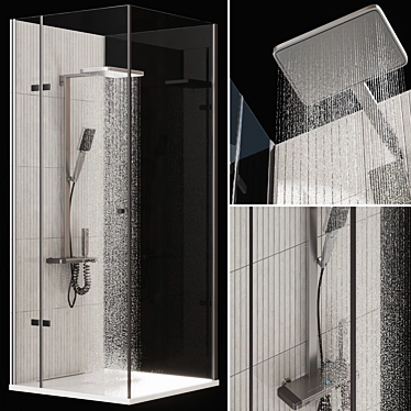 Sleek Corner Shower Unit 3D model image 1 