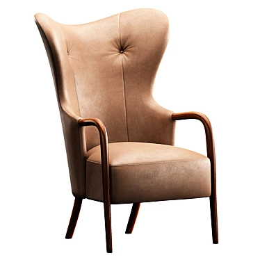 Stylish Leather Accent Chair 3D model image 1 