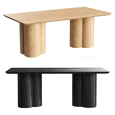 OLIVIA Wooden Coffee Table 3D model image 1 