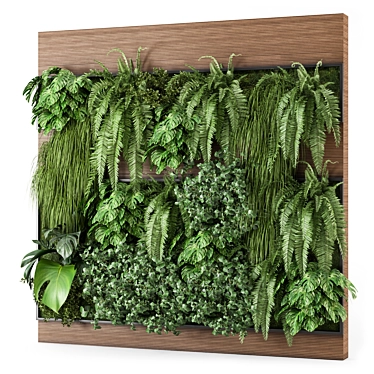 Wooden Base Indoor Vertical Garden 3D model image 1 