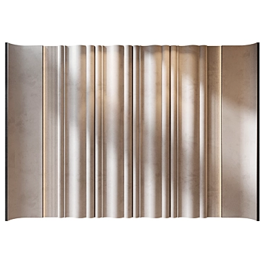 Modern Wood Fabric Wall Panels 3D model image 1 