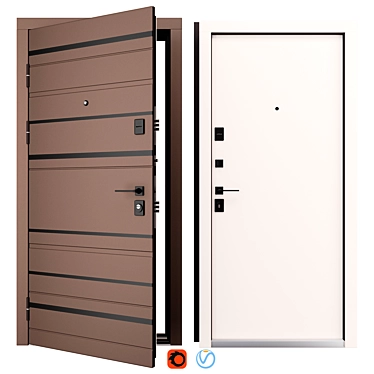 Harmonia Metal Door Set 3D model image 1 