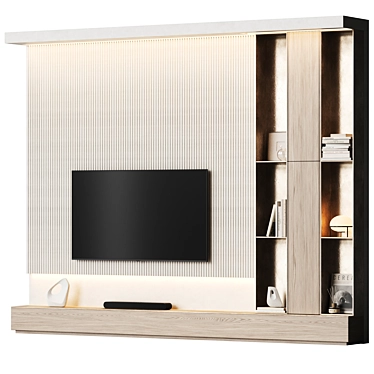 Innovative TV Wall Shelf System 3D model image 1 