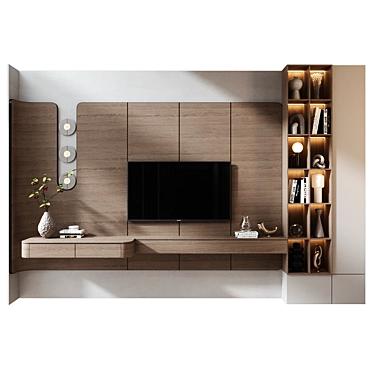 Modern TV Wall Mount Shelf 3D model image 1 