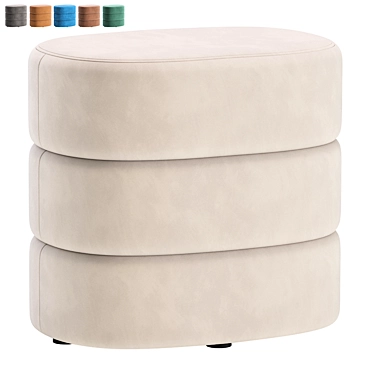 Elegant Beige Pouf Boguslav 3D model image 1 