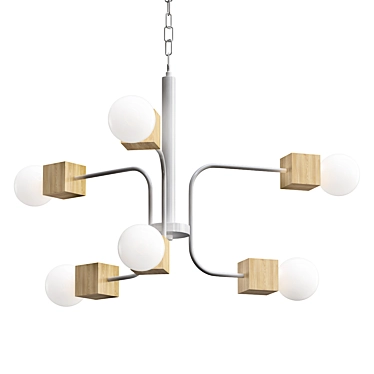 Contemporary Box Chain Pendant Light 3D model image 1 