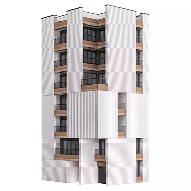 Modern 3D Building Model Kit 3D model image 1 