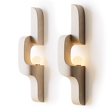 Serpentine Ceramic Wall Sconce 3D model image 1 