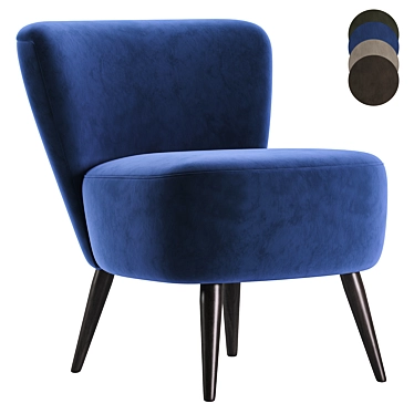 Mid-Century Upholstered Lounge Chair 3D model image 1 