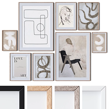 Modern Wall Art Set 3D 3D model image 1 