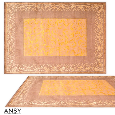 Handcrafted Gansu Wool-Silk Rug 3D model image 1 