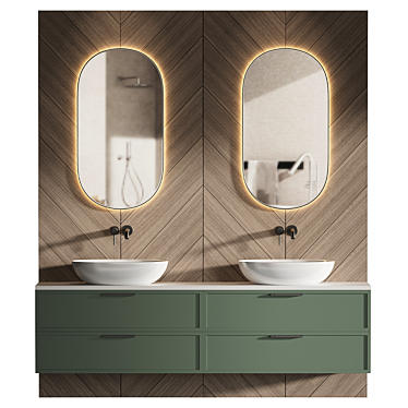 Contemporary Bathroom Vanity Set 3D model image 1 