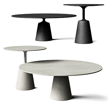 Sleek MDF Italia ROCK Table 3D model image 1 