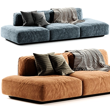 Margo Type Fabric Sofa 3-Seater 3D model image 1 