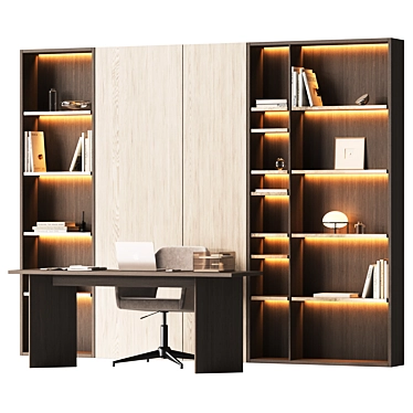 Workspace Shelving Wall Solution 3D model image 1 