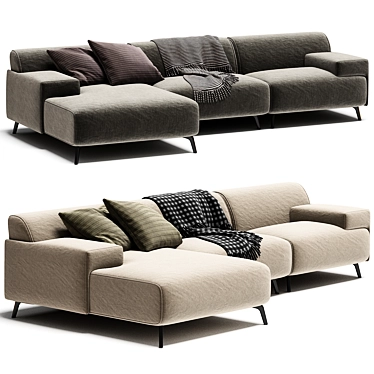 Modern Chic LUGANO Sofa 3D model image 1 