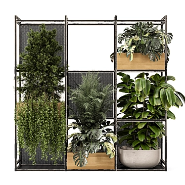 Metal Stand Indoor Plants Set 3D model image 1 