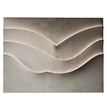  Abstract Relief Wall Panel 3D model image 1 