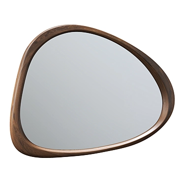 Asymmetrical Walnut Wood Mirror