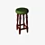 Sleek Bar Stool 3D model small image 1