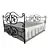 Handcrafted Iron Bed 3D model small image 1